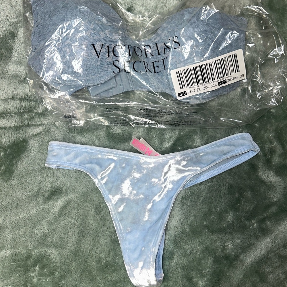 Victoria's Secret Light Blue Lingerie Set